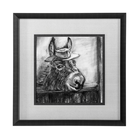 Donkey II by Mercana Studio a Hand Embellished Textured Framed Art Print Matted under Glass from Mercana - Luna Furniture