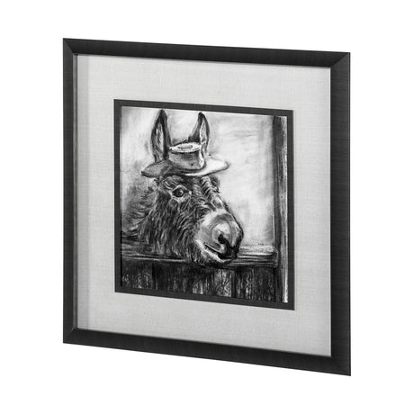 Donkey II by Mercana Studio a Hand Embellished Textured Framed Art Print Matted under Glass from Mercana - Luna Furniture