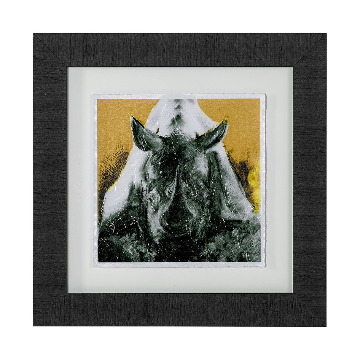Rhino Yellow by Mercana Studio a Hand Embellished Textured Framed Art Print Matted under Glass from Mercana - Luna Furniture