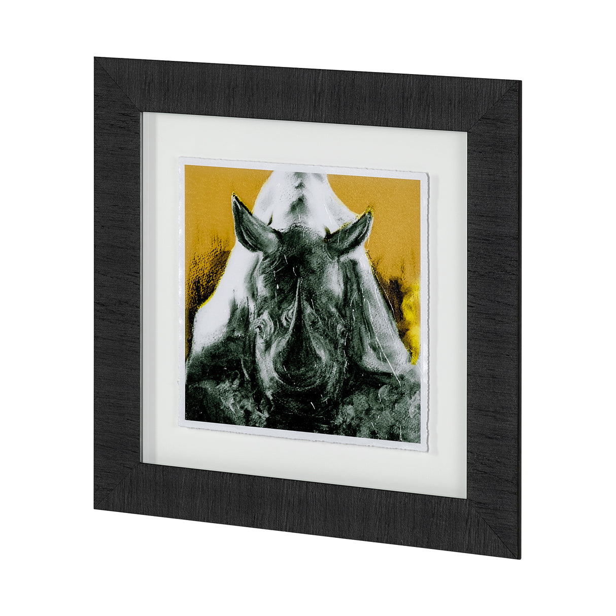 Rhino Yellow by Mercana Studio a Hand Embellished Textured Framed Art Print Matted under Glass from Mercana - Luna Furniture
