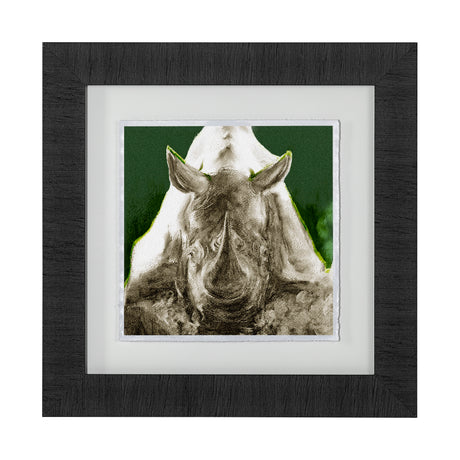 Rhino Green by Mercana Studio a Hand Embellished Textured Framed Art Print Matted under Glass from Mercana - Luna Furniture