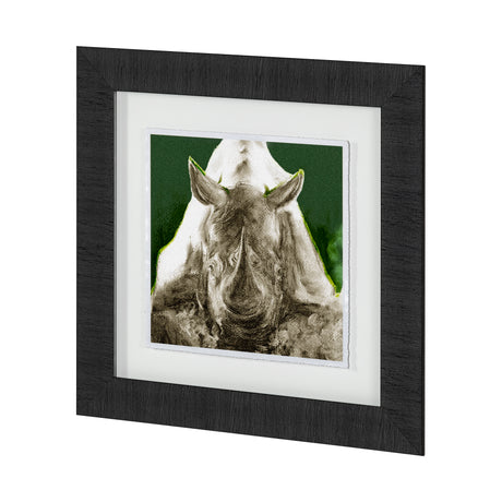 Rhino Green by Mercana Studio a Hand Embellished Textured Framed Art Print Matted under Glass from Mercana - Luna Furniture
