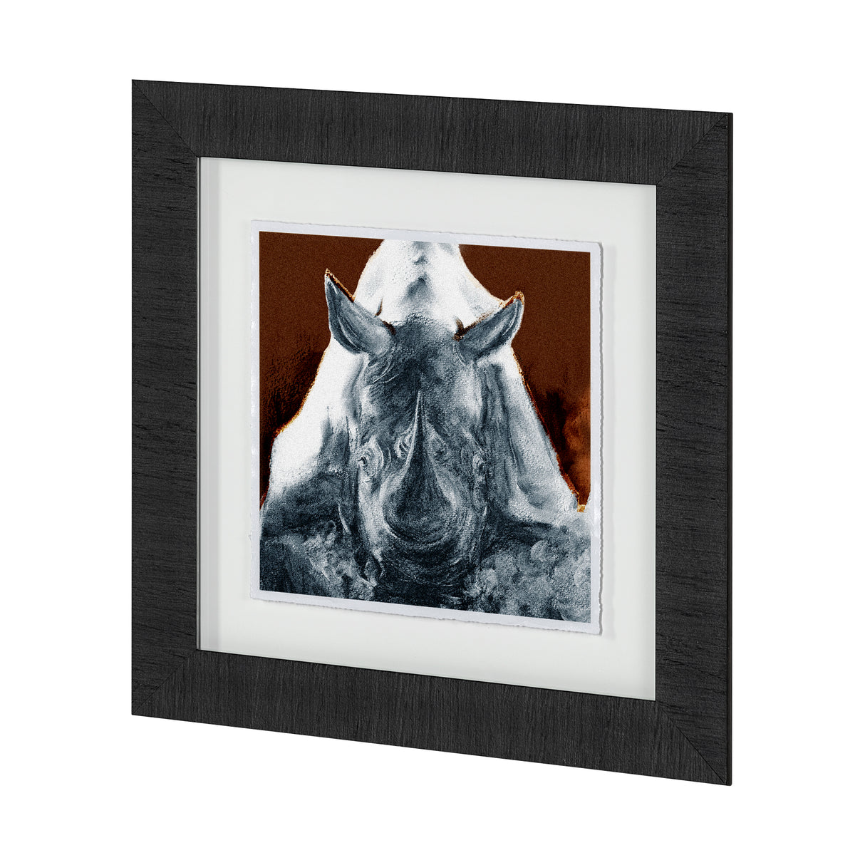 Rhino Burn Orange by Mercana Studio a Hand Embellished Textured Framed Art Print Matted under Glass from Mercana - Luna Furniture