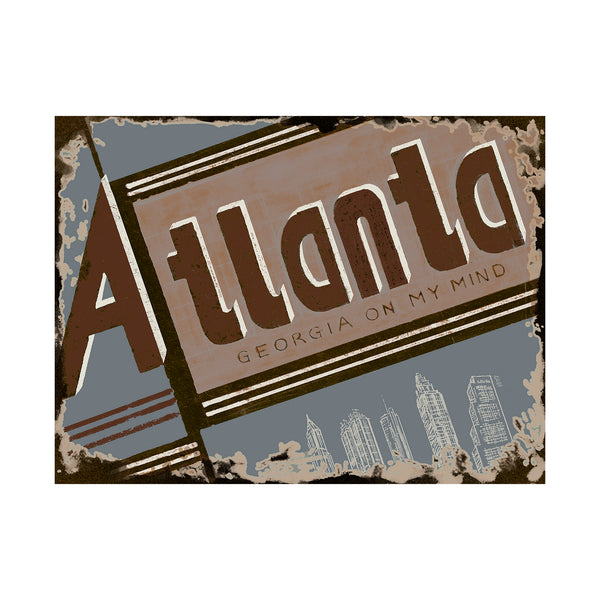 Atlanta by Alarm a Hand Embellished Textured Canvas