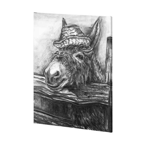 Donkey I by Mercana Studio a Hand Embellished Textured Canvas