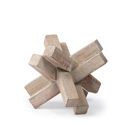 Vega II (Large) 7L x 7W Natural Wood Jack Object from Mercana - Luna Furniture
