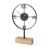 Oris Black Metal/Wood Open Frame Table Clock from Mercana - Luna Furniture