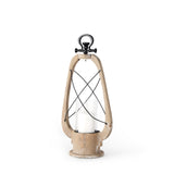 Zain I Small Brown Wooden Vintage Inspired Candle Holder Lantern from Mercana - Luna Furniture