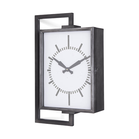 Hagar Rectangular Large Industrial Wall Clock from Mercana - Luna Furniture