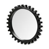 Alloy Cog 37" Round Black Metal Frame Mirror from Mercana - Luna Furniture