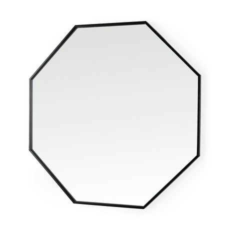 Helix 37" Octogon Black Metal Frame Mirror from Mercana - Luna Furniture