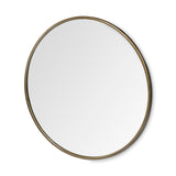 Piper 47.2L x 1.0W x 47.2H Large Gold Metal Round Wall Mirror from Mercana - Luna Furniture