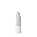 Kira I Small White Pinstripe Ceramic Vase from Mercana - Luna Furniture