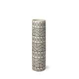 Uhura I Small Cream Black Patterned Cylindrical Vase from Mercana - Luna Furniture