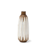 Sisko I Short Rustic Brown White Ceramic Vase from Mercana - Luna Furniture