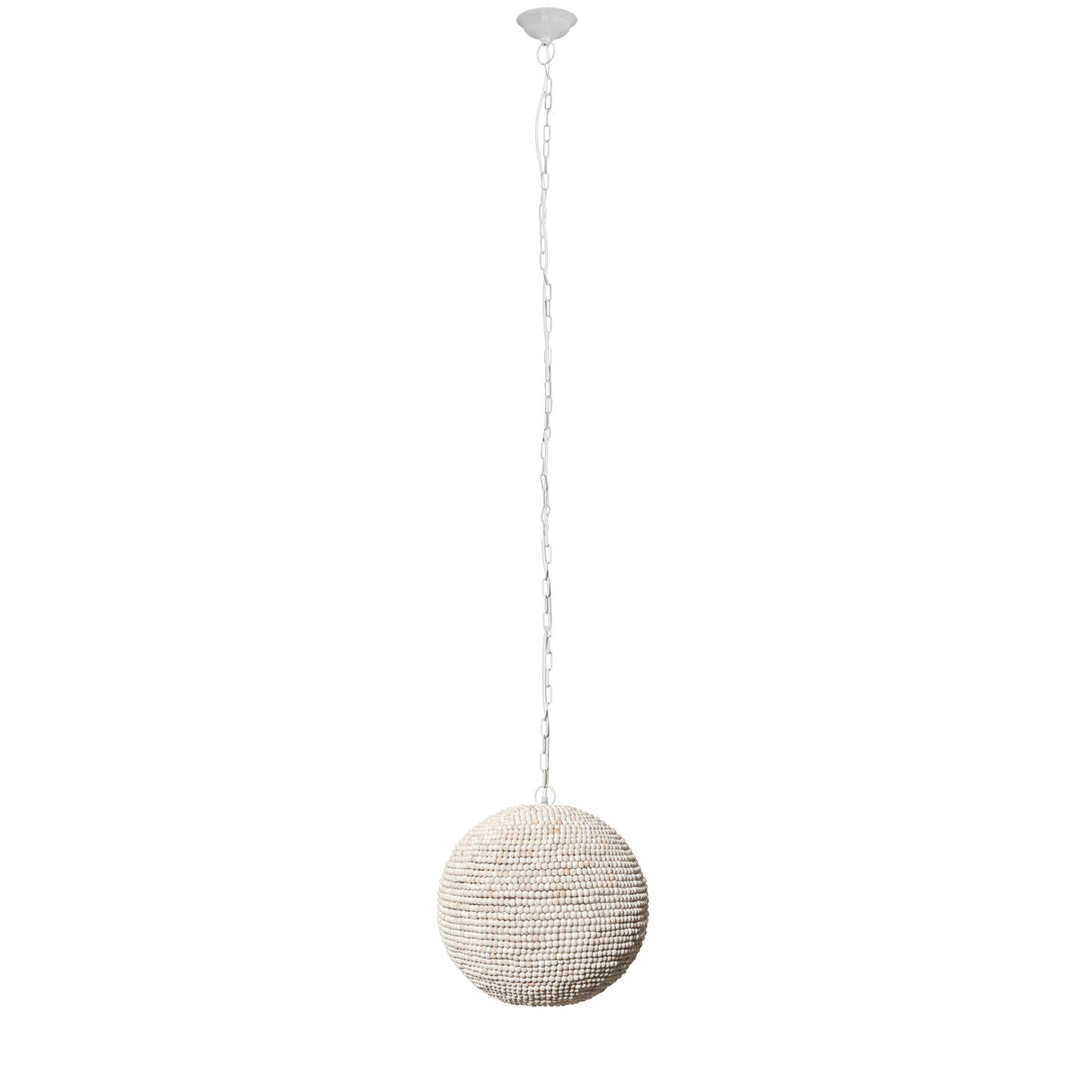 Theta 15.5x14.5 White-Washed Wood Beaded Pendant Light from Mercana - Luna Furniture