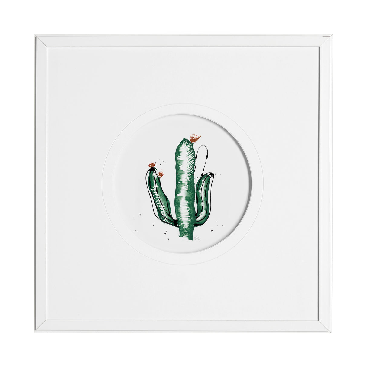 Cactus IV by Mercana Studio a Hand Embellished Textured Framed Art Print Matted under Glass from Mercana - Luna Furniture