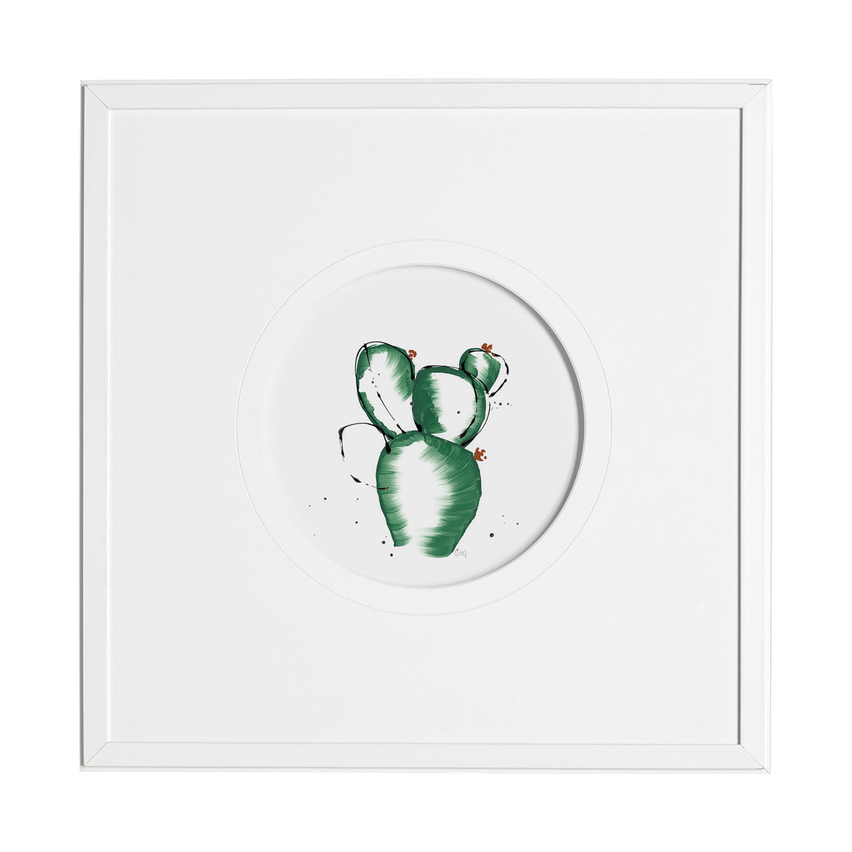 Cactus II by Mercana Studio a Hand Embellished Textured Framed Art Print Matted under Glass from Mercana - Luna Furniture