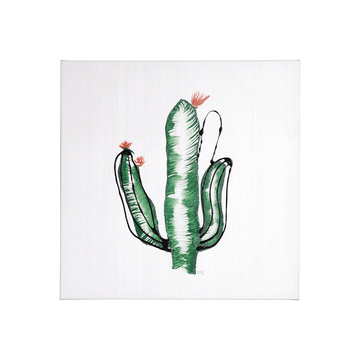 Cactus IV by WRG a Hand Embellished Textured Canvas from Mercana - Luna Furniture