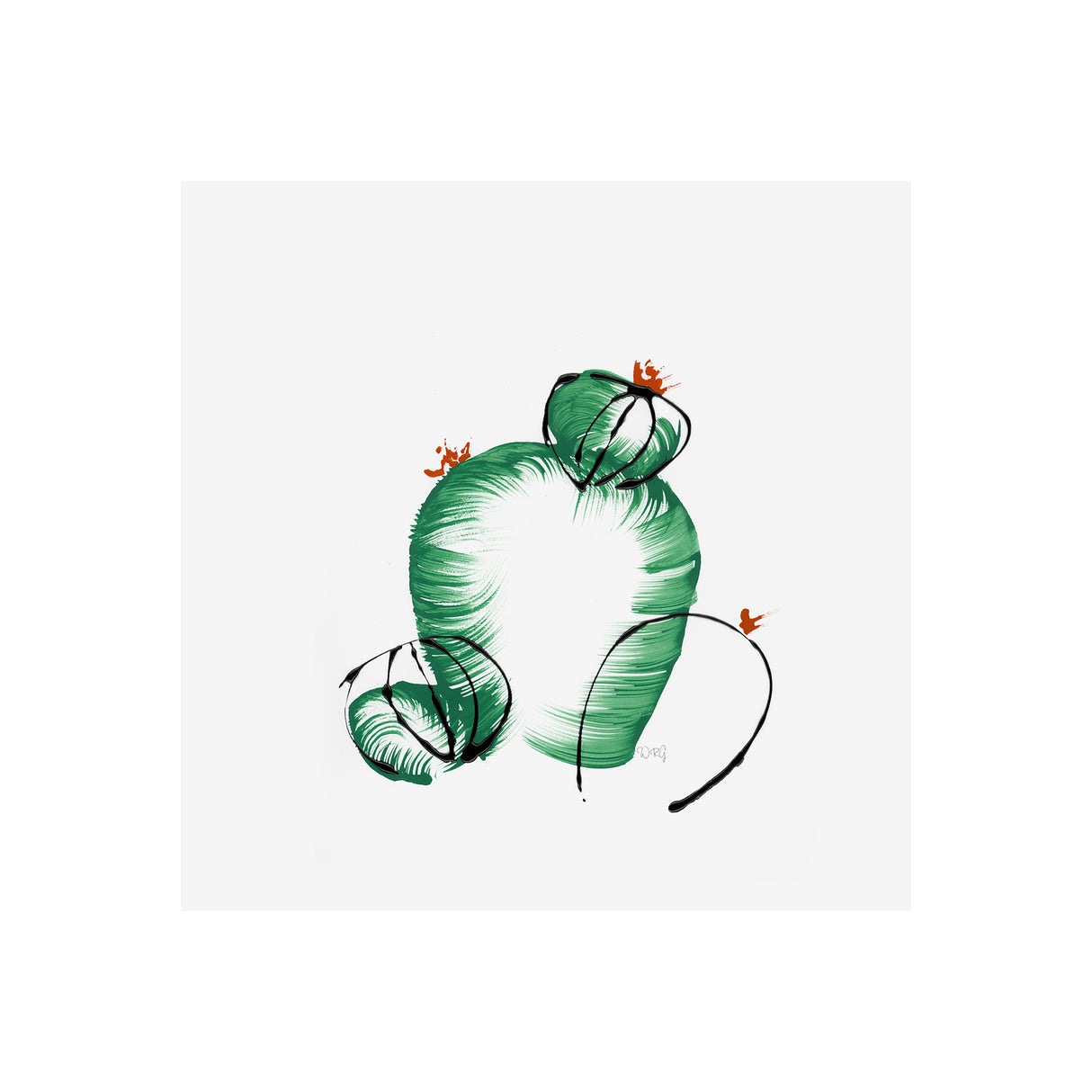 Cactus III by WRG a Hand Embellished Textured Canvas from Mercana - Luna Furniture