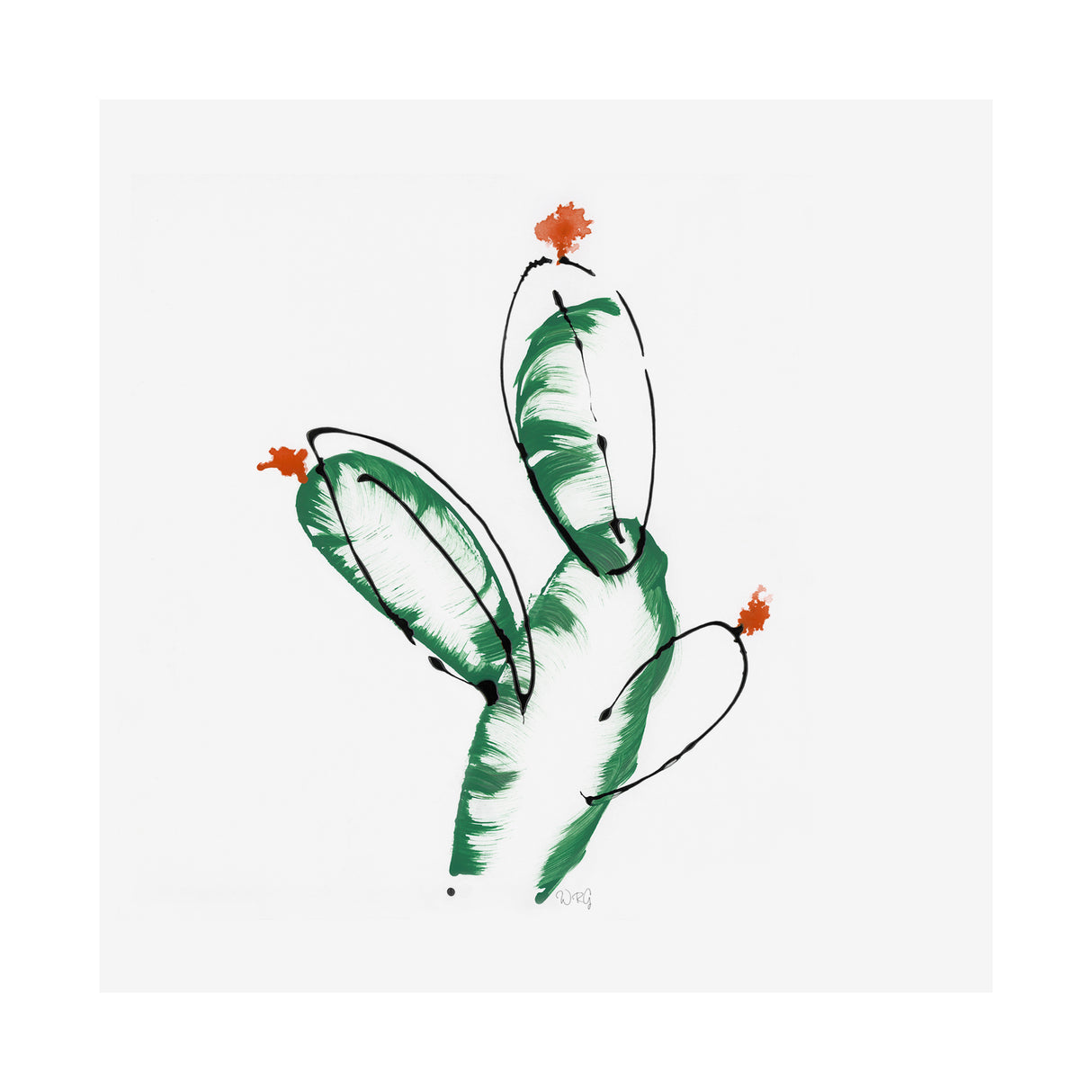 Cactus I by WRG a Hand Embellished Textured Canvas from Mercana - Luna Furniture