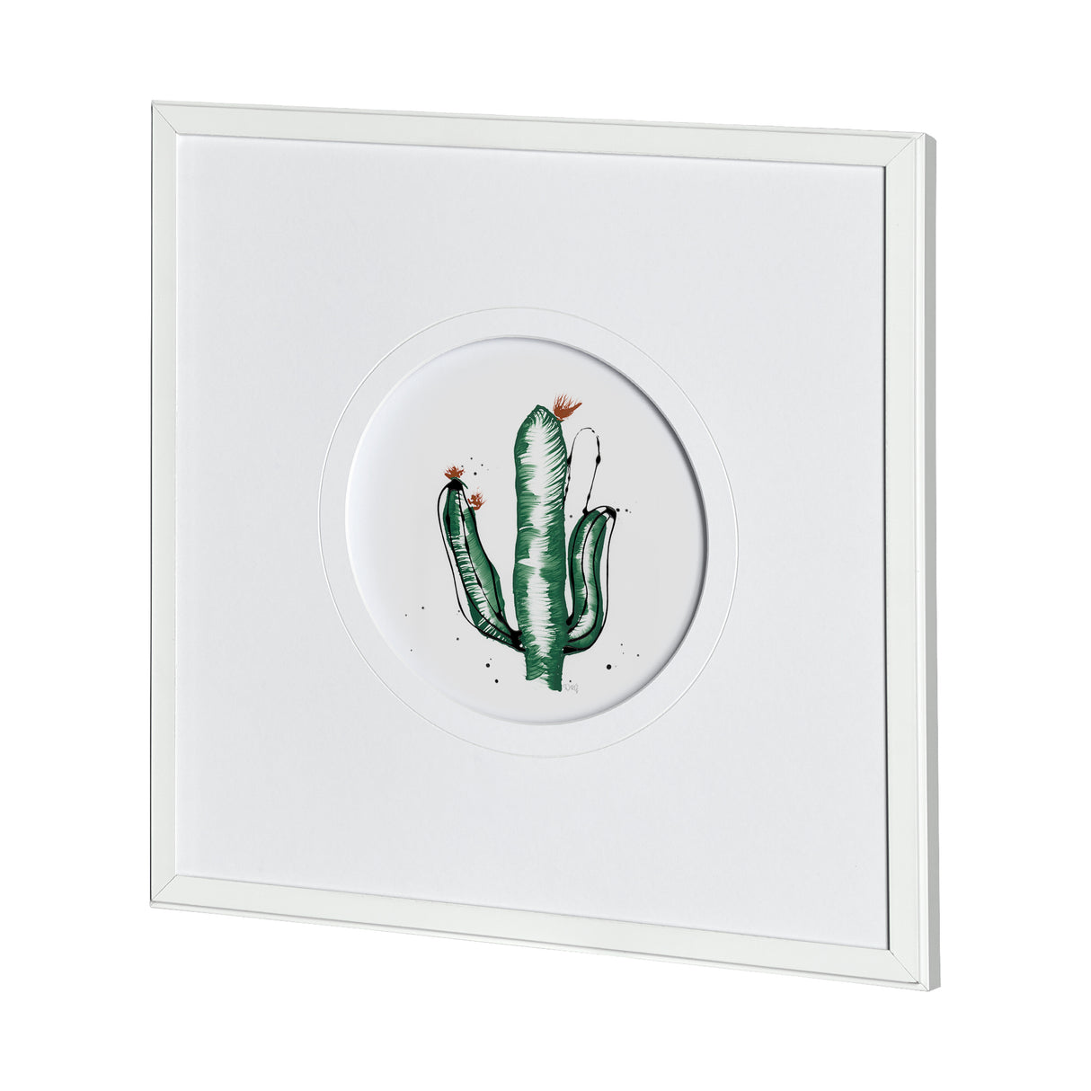 Cactus IV by Mercana Studio a Hand Embellished Textured Framed Art Print Matted under Glass from Mercana - Luna Furniture