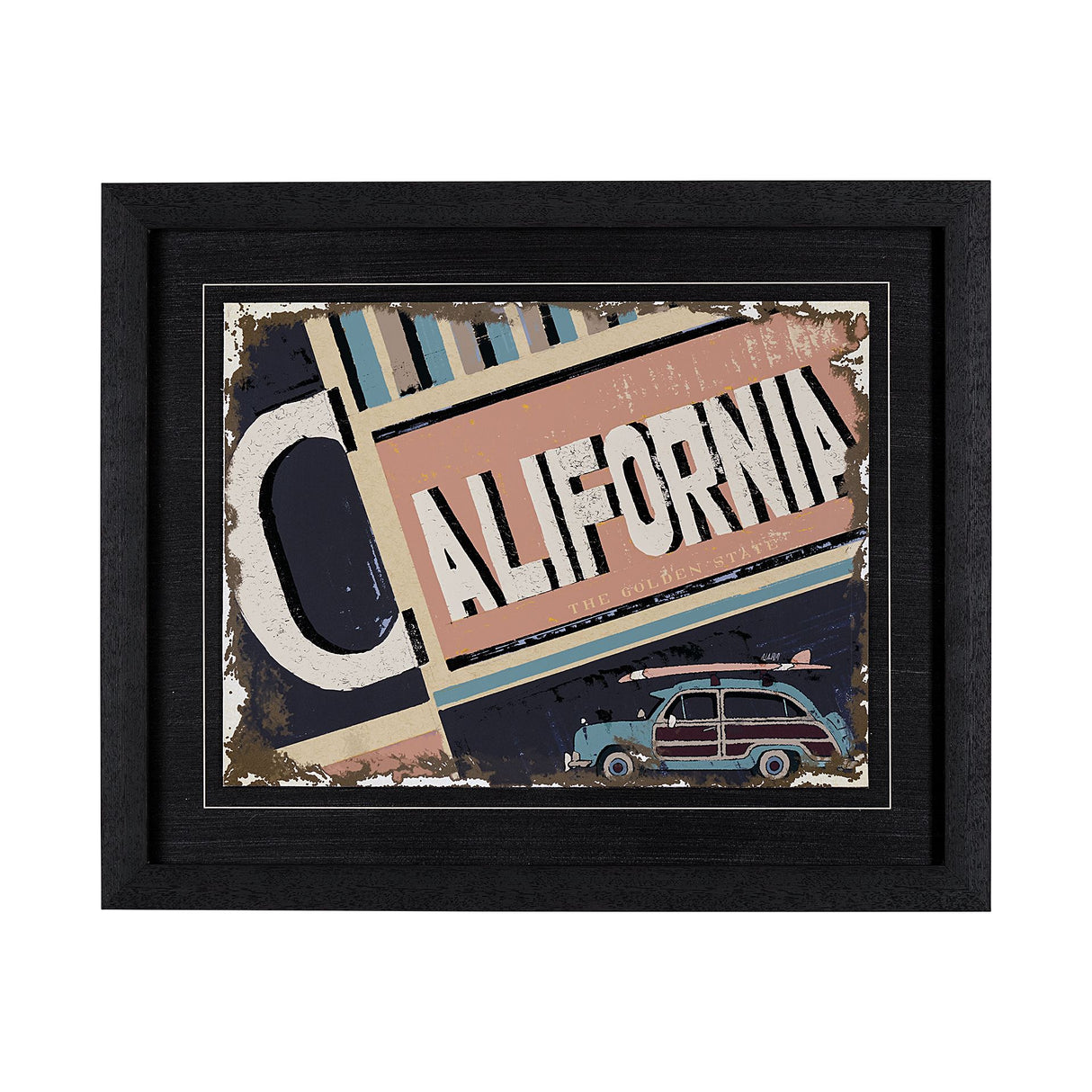 California by Alarm a Hand Embellished Textured Framed Art Print from Mercana - Luna Furniture