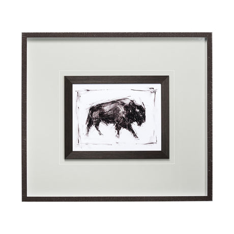 Dynamic Bison I by Ethan Harper a Hand Embellished Textured Framed Art Print Matted under Glass from Mercana - Luna Furniture