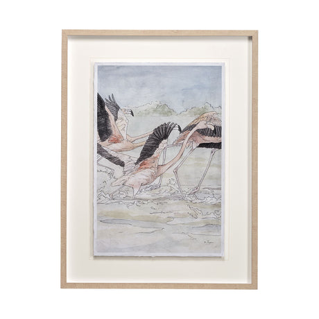 Flamingo I by Mercana Studio a Hand Embellished Textured Framed Art Print Matted under Glass from Mercana - Luna Furniture