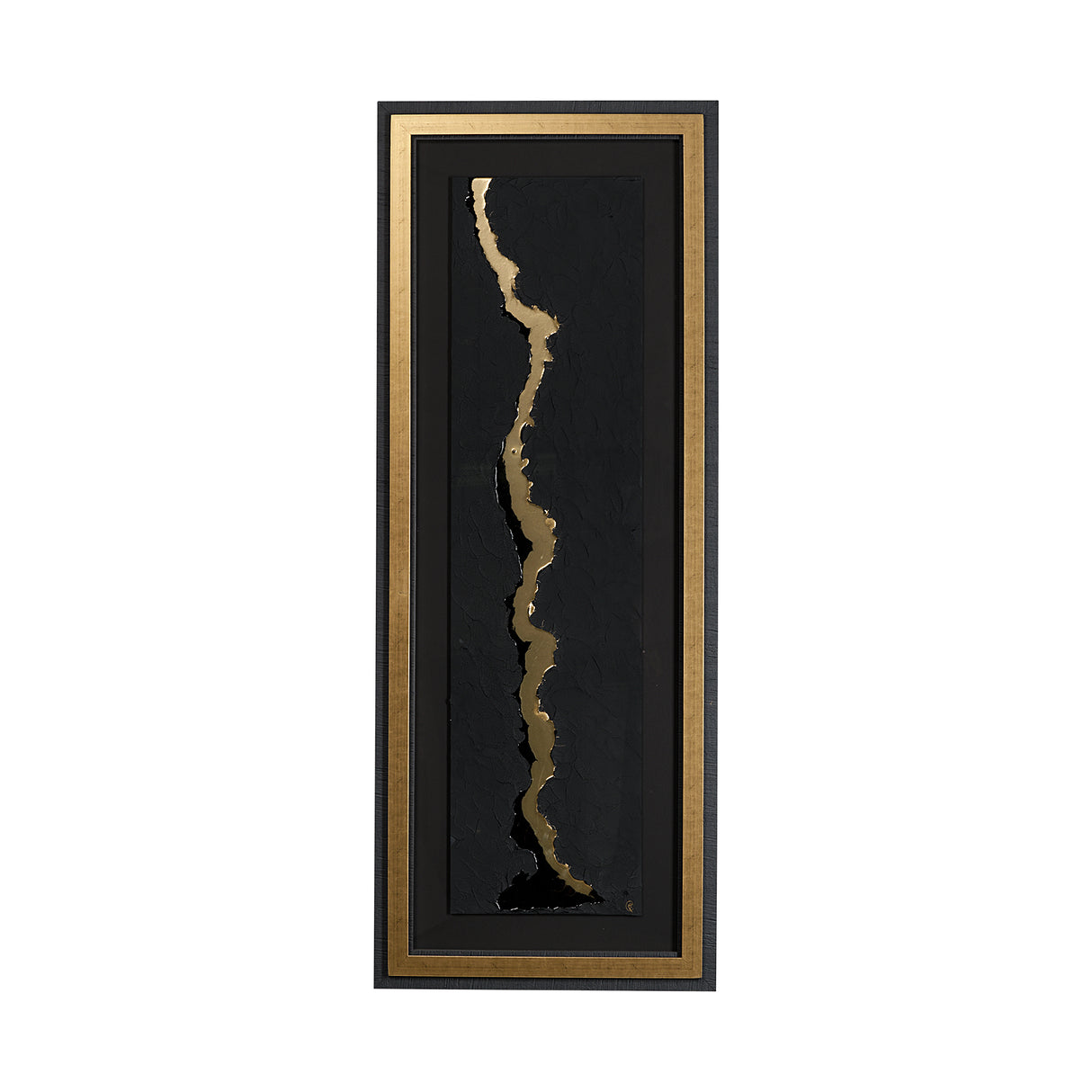 Gold River by Barbara Fleming a Hand Embelished Textured Framed Art Print Matted under Glass from Mercana - Luna Furniture