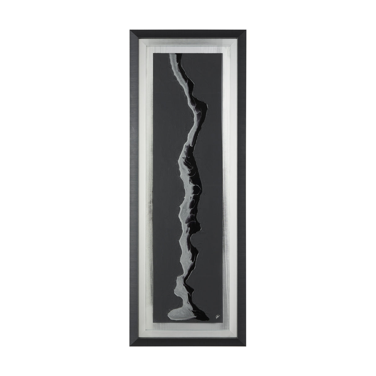 Silver River by Barbara Fleming a Hand Embelished Textured Framed Art Print Matted under Glass from Mercana - Luna Furniture