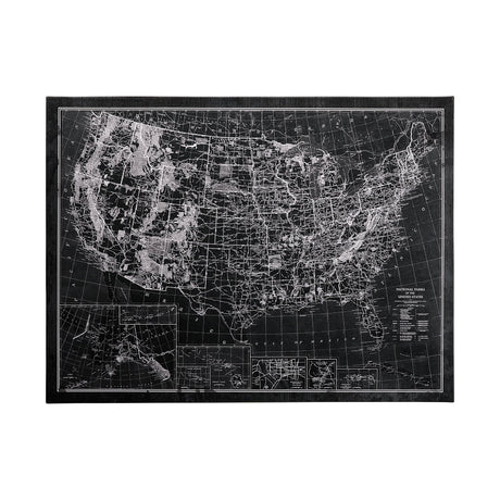 Explorer USA Map Noir by Vintage Collection a Hand Embellished Textured Canvas from Mercana - Luna Furniture