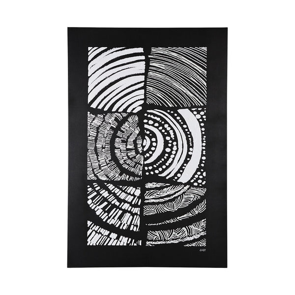 Maze II by Alarm a Hand Embellished Textured Canvas