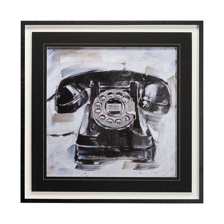 Retro Phone I by Ethan Harper a Hand Embellished Textured Framed Art Print Matted under Glass from Mercana - Luna Furniture