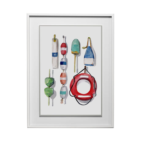 Watercolor Buoys II by Jenifer Paxton Parker a Framed Art Print Matted under Glass from Mercana - Luna Furniture