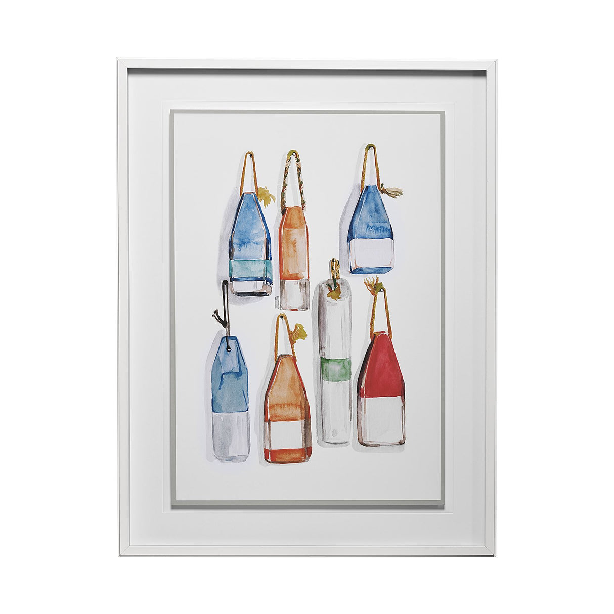 Watercolor Buoys I by Jenifer Paxton Parker a Framed Art Print Matted under Glass from Mercana - Luna Furniture