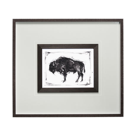 Dynamic Bison II by Ethan Harper a Hand Embellished Textured Framed Art Print Matted under Glass from Mercana - Luna Furniture
