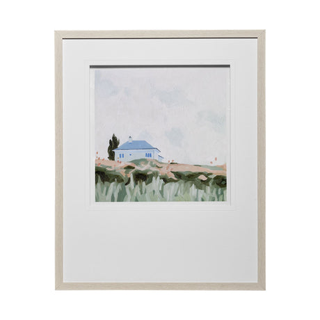 House on a Hill II by Emma Scarvey a Hand Embellished Textured Framed Art Print Matted under Glass from Mercana - Luna Furniture