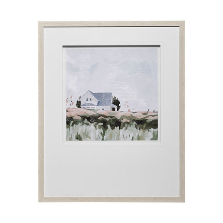 House on a Hill I by Emma Scarvey a Hand Embellished Textured Framed Art Print Matted under Glass from Mercana - Luna Furniture
