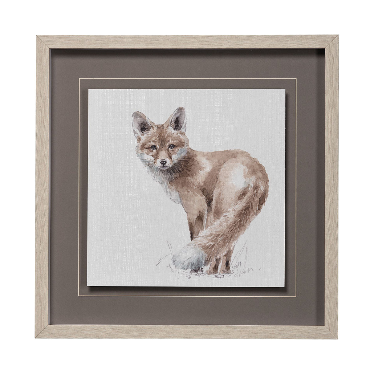 Forest Friends XI (Fox) by Lisa Audit Hand Embellished Textured Framed Art Print Matted under Glass from Mercana - Luna Furniture