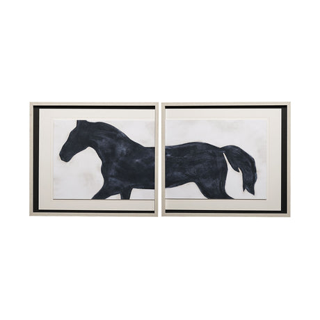Equestrian Beauties-Halt by Kristine Hegre a Framed Art Print Matted under Glass from Mercana - Luna Furniture