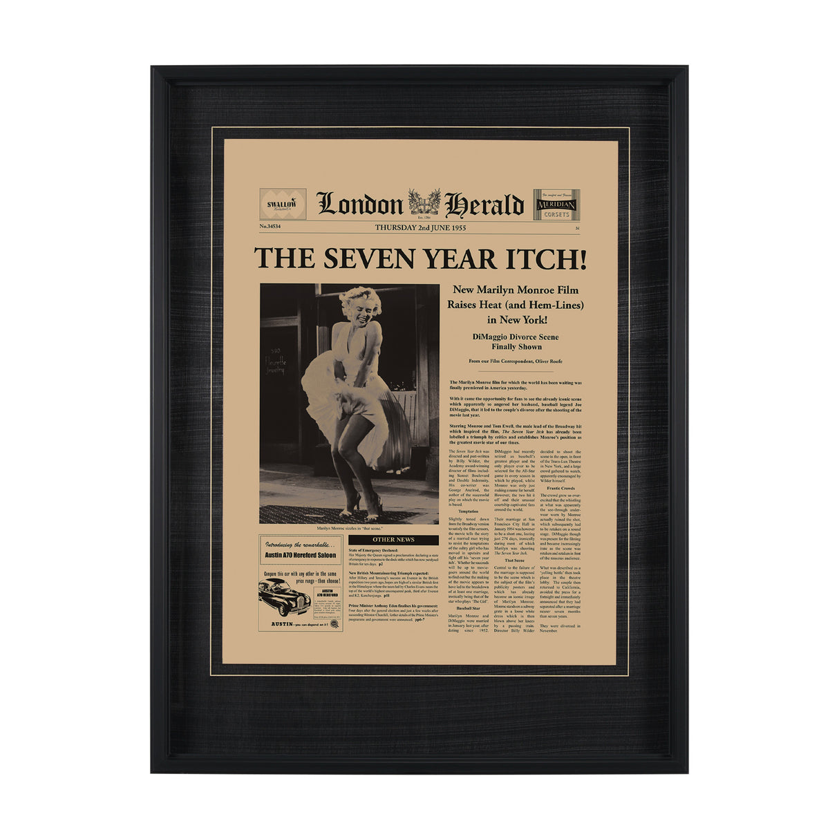 The Seven Year Itch by Vintage Collection Hand Embellished Framed Art Photo Matted under Glass from Mercana - Luna Furniture