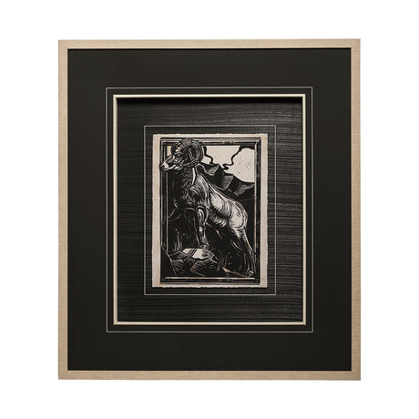 Linocut I by Mercana Studio a Hand Embellished Textured Framed Art Print Matted under Glass from Mercana - Luna Furniture