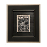 Linocut III by Mercana Studio a Hand Embellished Textured Framed Art Print Matted under Glass from Mercana - Luna Furniture