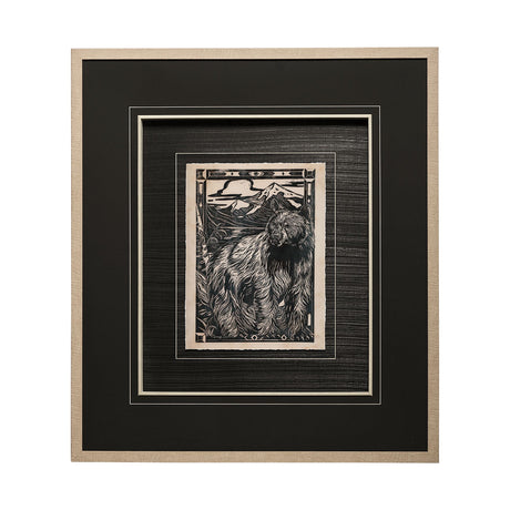 Linocut III by Mercana Studio a Hand Embellished Textured Framed Art Print Matted under Glass from Mercana - Luna Furniture