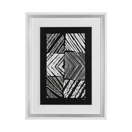 Maze I by Alarm a Hand Embellished Textured Framed Art Print Matted under Glass from Mercana - Luna Furniture