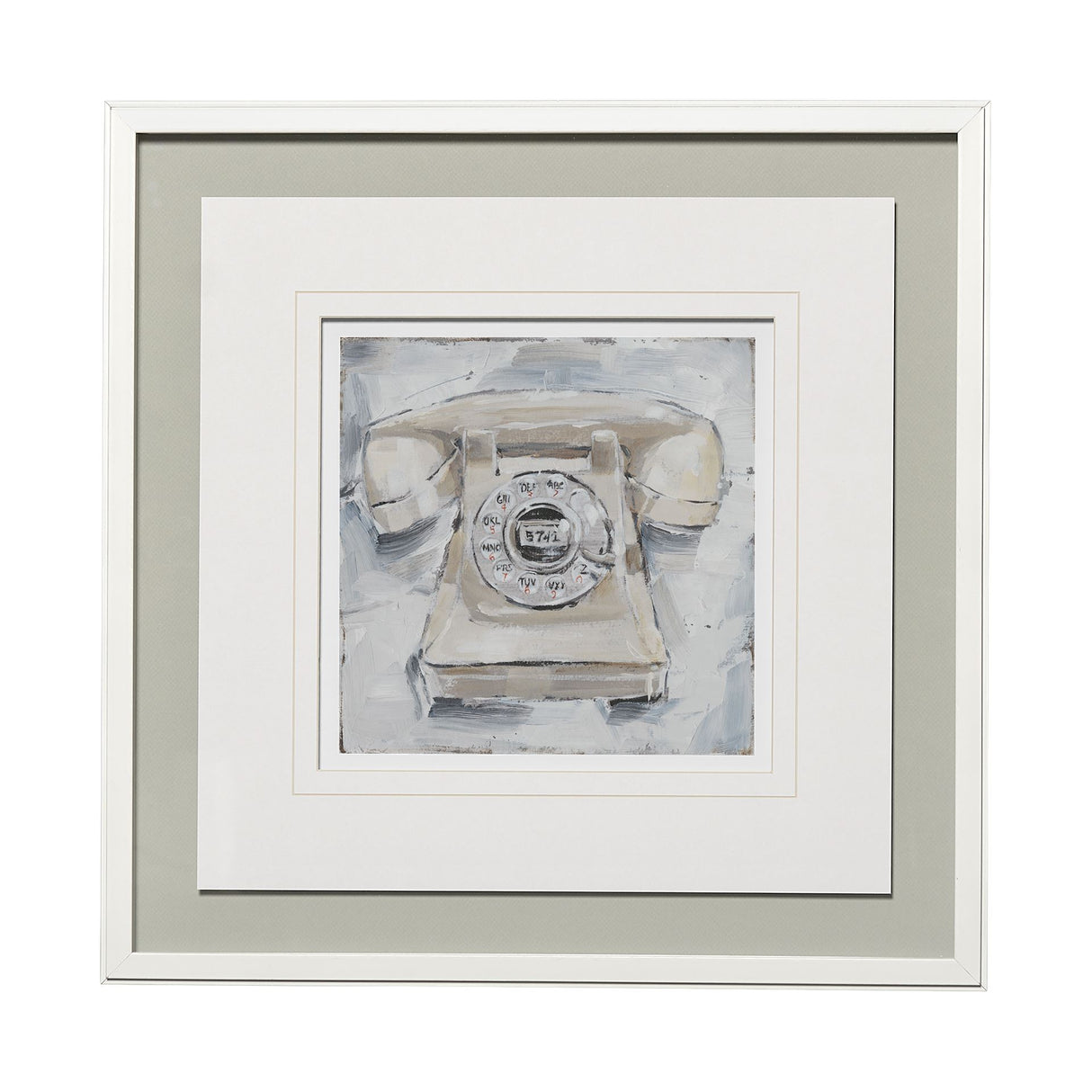 Retro Phone II by Ethan Harper a Framed Art Print Matted under Glass from Mercana - Luna Furniture