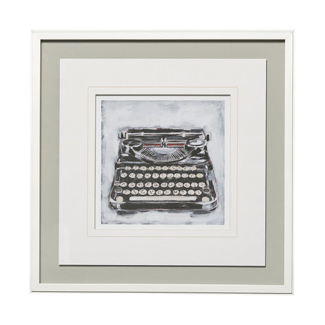Vintage Typewriter I by Ethan Harper a Framed Art Print Matted under Glass from Mercana - Luna Furniture