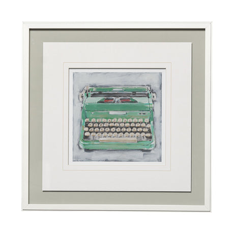 Vintage Typewriter II by Ethan Harper a Framed Art Print Matted under Glass from Mercana - Luna Furniture