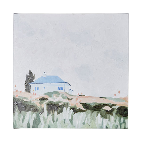 House on a Hill II by Mercana Studio a Hand Embellished Textured Canvas